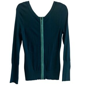BDB David Bitton Dark Green Long Sleeve Sweater Blouse Size Large